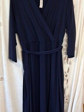 Lane Bryant Navy Faux Wrap Jersey Dress 18/20 NWT